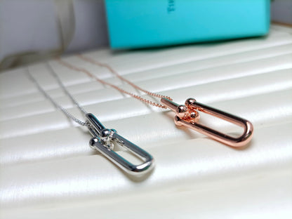 HARDWEAR DROP DOUBLE LINK PEDANT NECKLACE