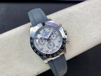 DAYTONA STEEL CASE CERAMIC WHITE MOP DIAMOND NUMERALS