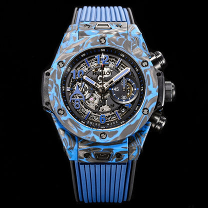 BIG BANG UNICO 45 BLACK BLUE CARBON
