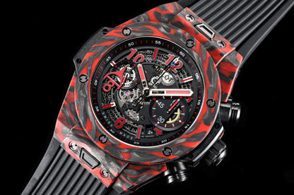 BIG BANG UNICO 45 BLACK RED CARBON
