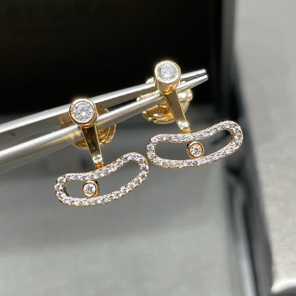 MOVE UNO PINK GOLD DIAMOND EARRINGS