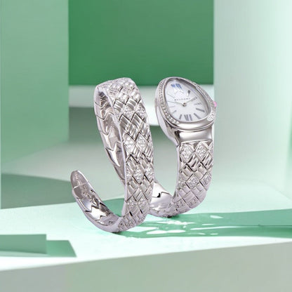 SERPENTI SPIGA 35 STAINLESS STEEL CASE BRACLET WHITE DIAL