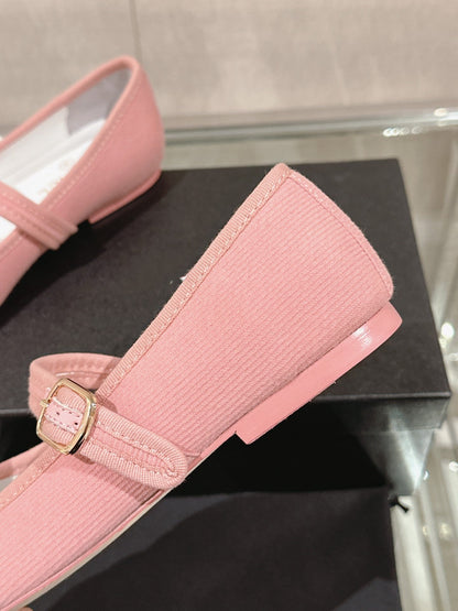 mary jane flat pink corduroy