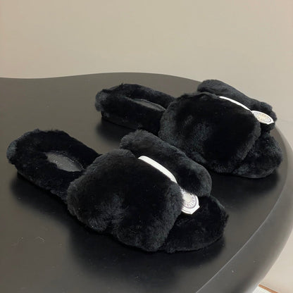 Hermes Oran Sandal Black Wool 173400