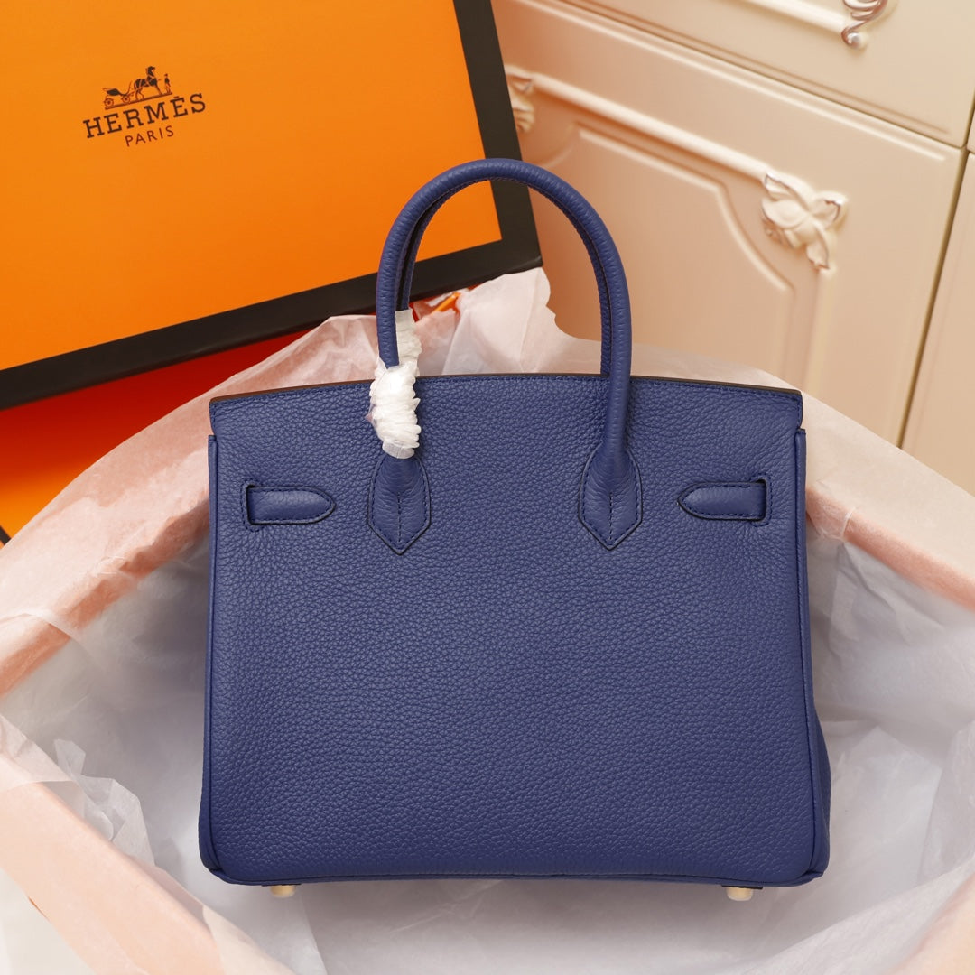 HM BIRKIN BAG 35 NAVY TOGO GOLD HARDWARE