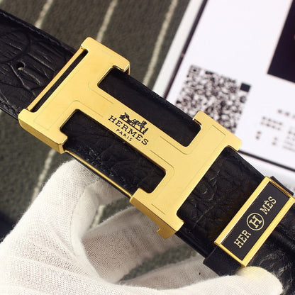 HM Original Belt 38mm Black Epsom Gold  Buckle 620266