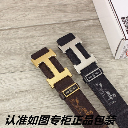 HM Constance Belt 38mm Brown Cowhide Gold Buckle 620195