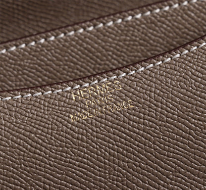 HM CONSTANCE BAGS 18 CHOCOLATE EPSOM GOLD HARDWARE