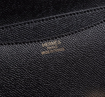 HM CONSTANCE BAGS 18 BLACK EPSOM GOLD HARDWARE