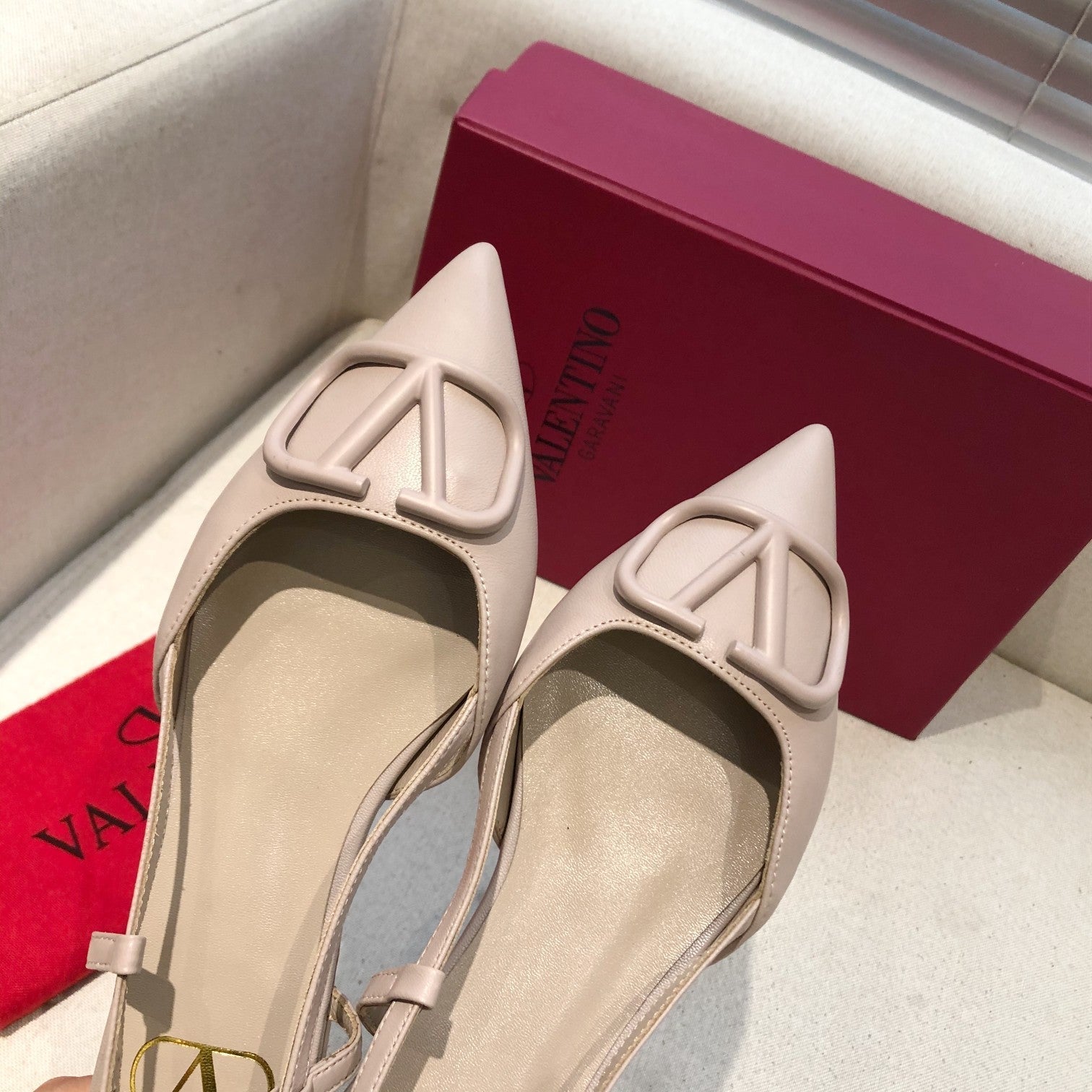 Valentino Slingback Flats Sheepskin