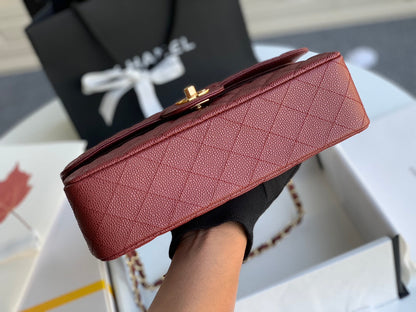 flap bag medium 25 wine caviar ghw