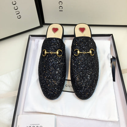 GG PrinceTown Black Glitter Mule