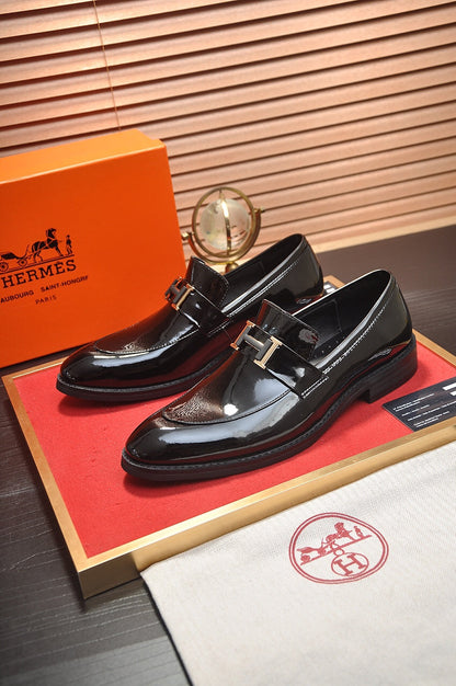 HM Men's Loafer Black Patent Leather 526110