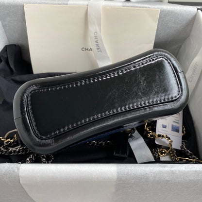 Chanel 25 Gabrielle Black Blue 20cm Calfskin 289507