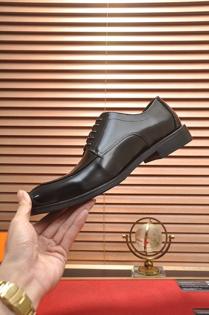 HM BUSINESS LACE UP SHOES GLOSSY BLACK CALFSKIN