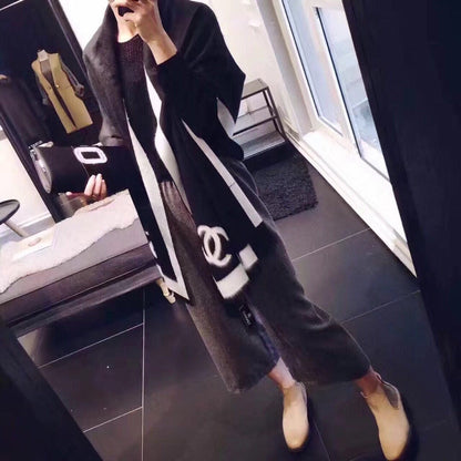 CC Scarf 180 CM In Black Mix White Cashmere 360523