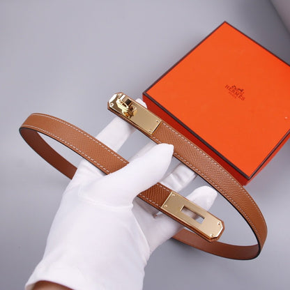 hm kelly belt 18mm gold calfskin pink gold buckle