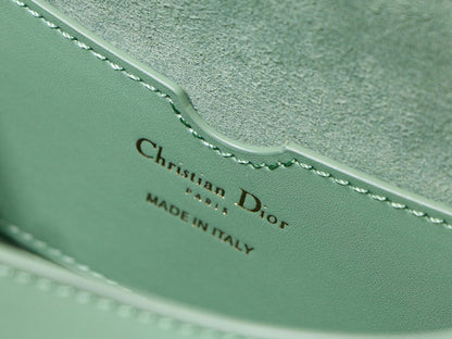 MEDIUM CD BOBBY 22CM BLUE GREEN CALFSKIN GOLD HARDWARE