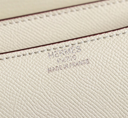 HM CONSTANCE BAGS 18 CREAM EPSOM SILVER HARDWARE