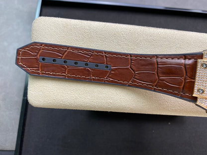 Hublot Spirit of Big Bang Diamond 42mm Watch Brown Leather Strap