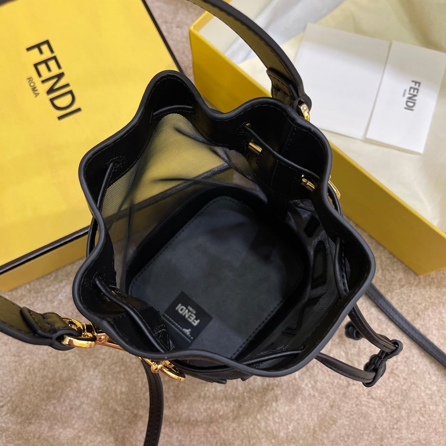 MON TRESOR 18 IN BLACK CALFSKIN AND MESH