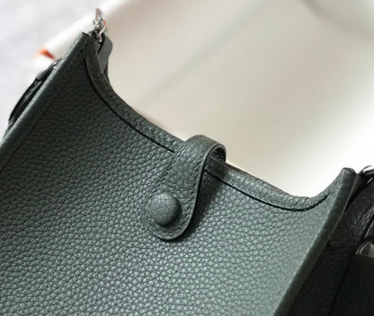 Mini Evelyne 18cm Almond Green Togo Silver Hardware