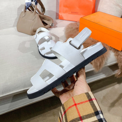 HM GENIUS SANDAL WHITE CALFSKIN