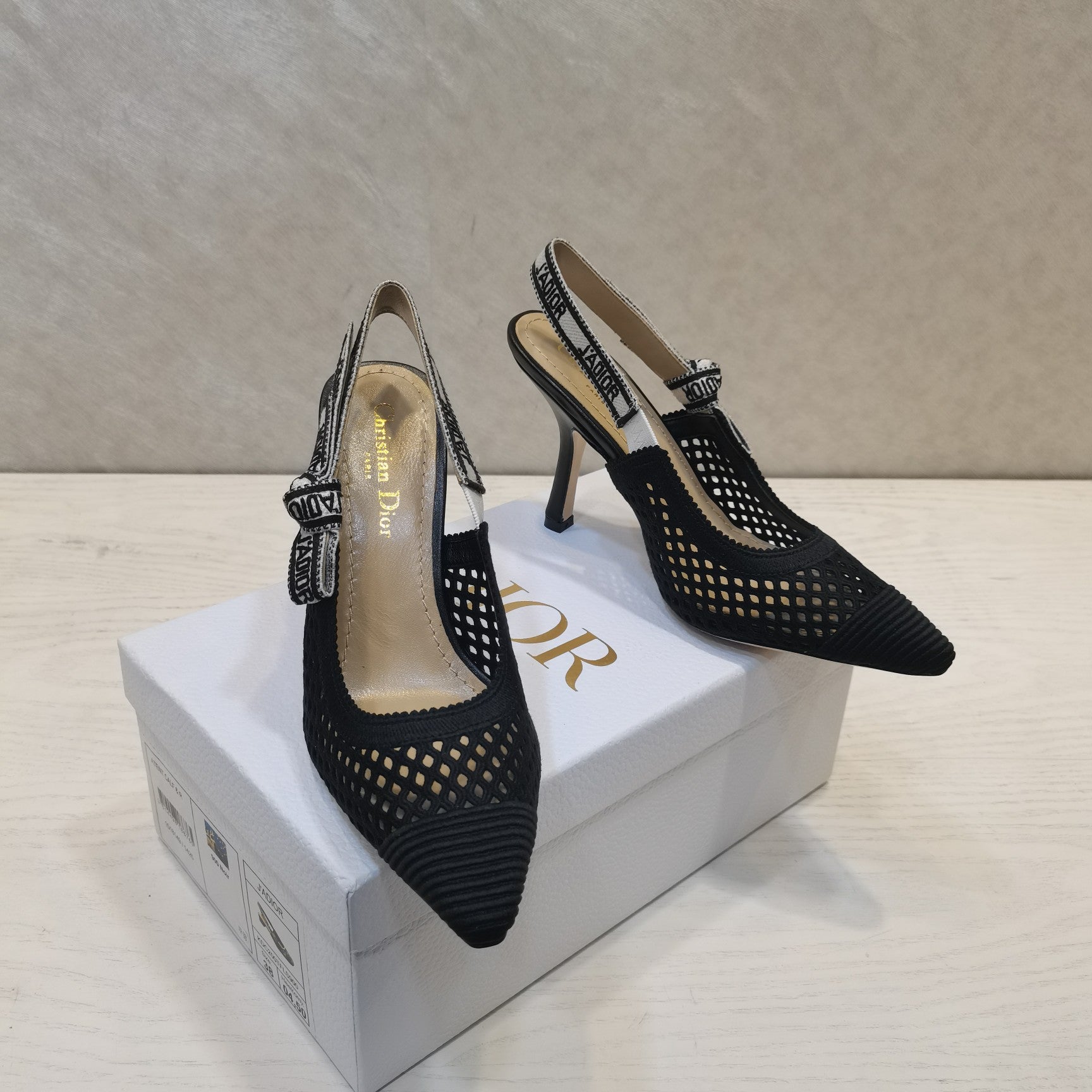 CD 25 J'Adior Slingback Heel Mesh and Leather 237890