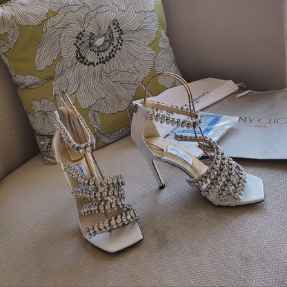Jimmy 25 Josefine 100mm Sandals White Calfskin 240071