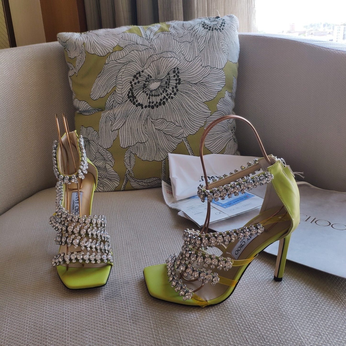 Jimmy 25 Josefine 100mm Sandals Lime Green Calfskin 240070