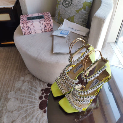 Jimmy 25 Josefine 100mm Sandals Lime Green Calfskin 240070