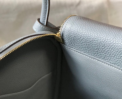 HM LINDY 30 BAG TEMPERED GRAY TAURILLON CLEMENCE LEATHER
