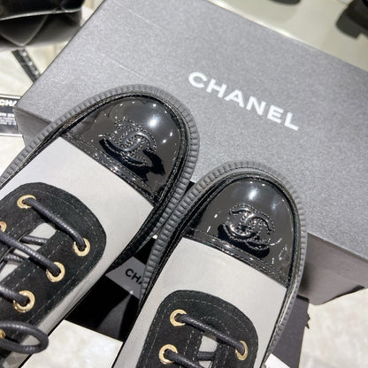 CC Sneaker 45mm Black Grey Wrinkled Lambskin And Cowhide