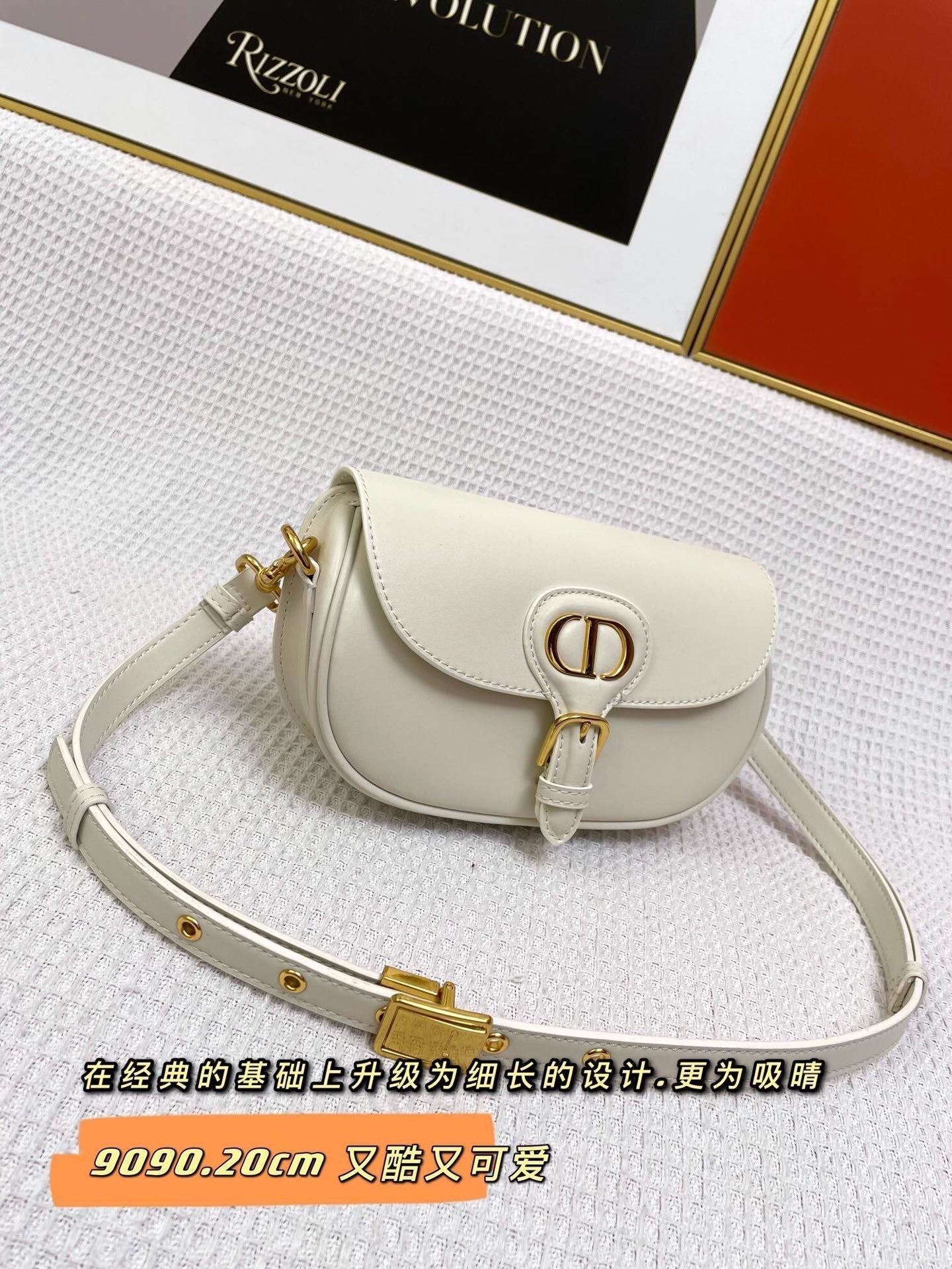 MINI BOBBY EAST-WEST 20 BAG IN WHITE CALFSKIN