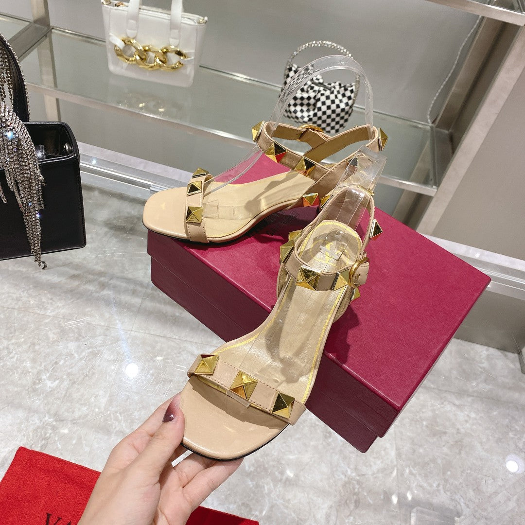 Valentino Roman Stud Sandal 65mm Calfskin 239546