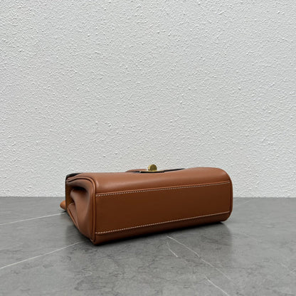 Celine 2026 Teen Soft 16 Bag 23cm Brown Smooth Calfskin
