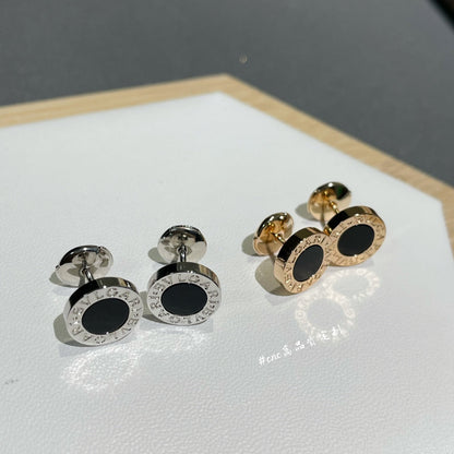 BVL EARRINGS CLUSTER BLACK GOLD PINK
