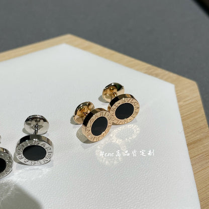 BVL EARRINGS CLUSTER BLACK GOLD PINK
