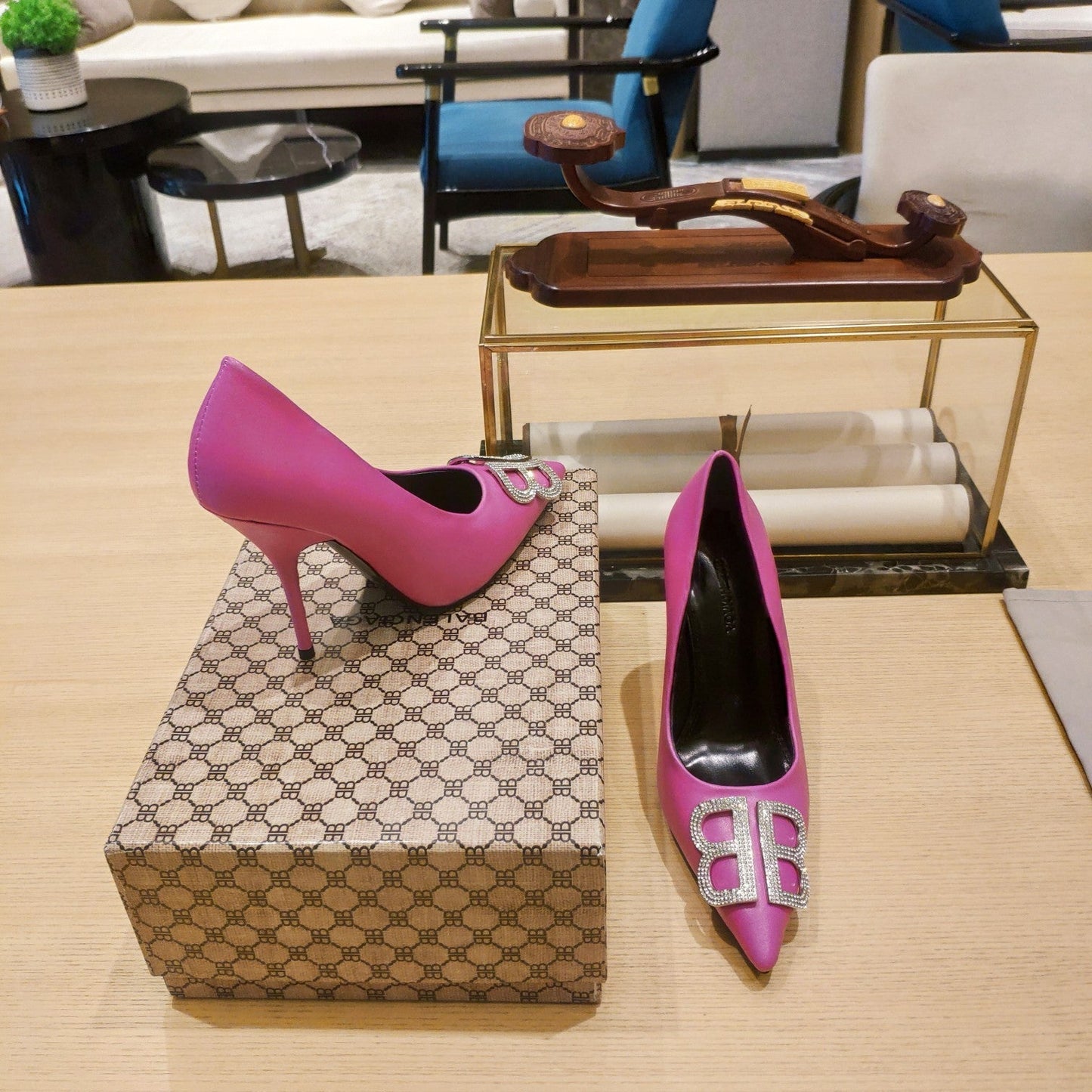 Balenciaga 26s High Heel Pump 105 Pink Cowhide 681172