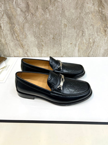 GG Men's Loafer Black Water-Dyed Cowhide 522520
