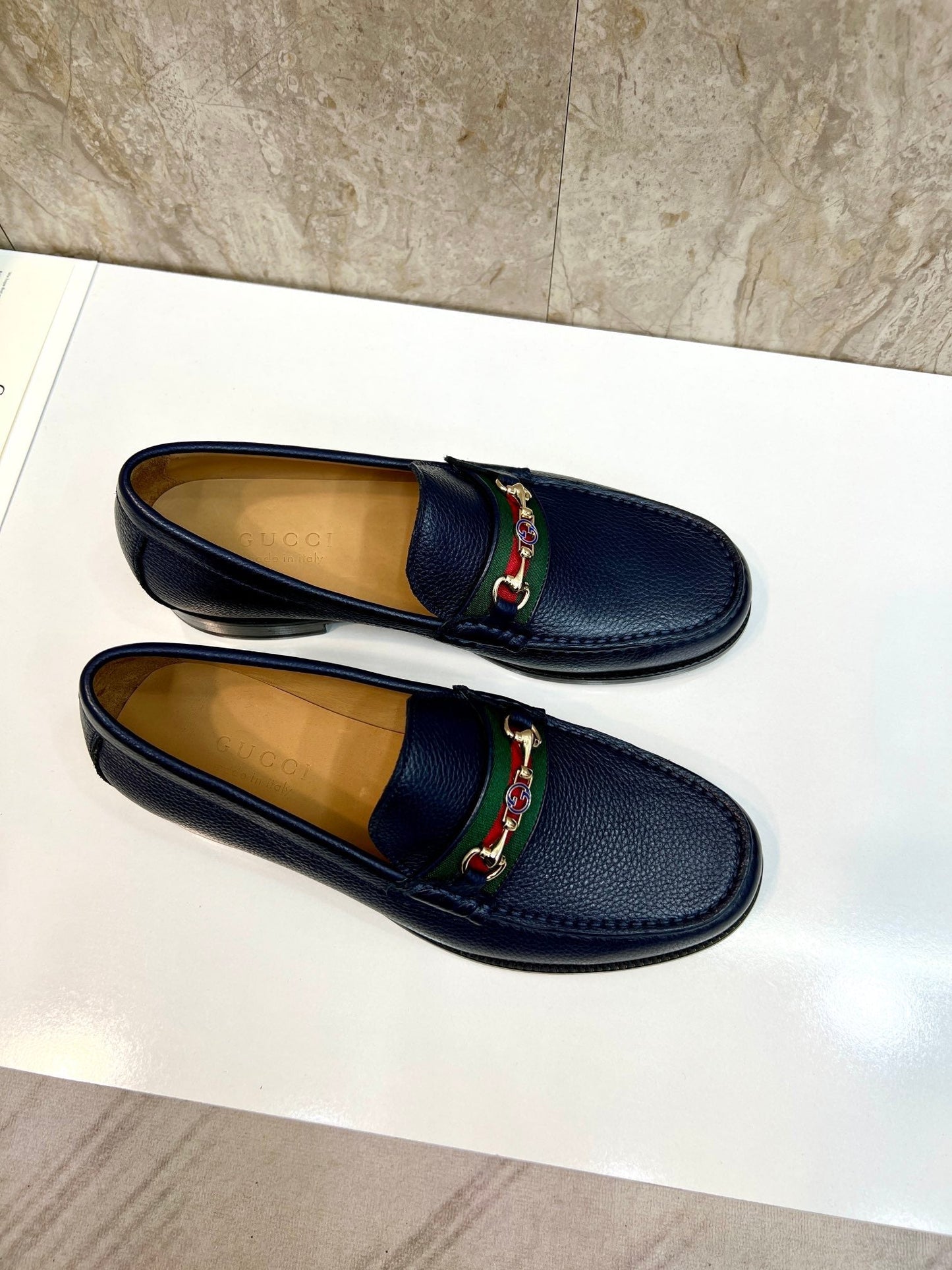 GG Men's Loafer Blue Water-Dyed Cowhide 522526