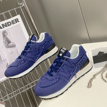 miu sneaker balance 574 blue denim