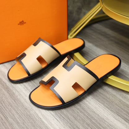 HM IZMIR SANDAL TANGERINE AND PEACH CALFSKIN
