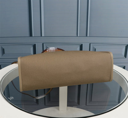 HM HERBAG ZIP 31 OLIVE AND BRONZE CANVAS
