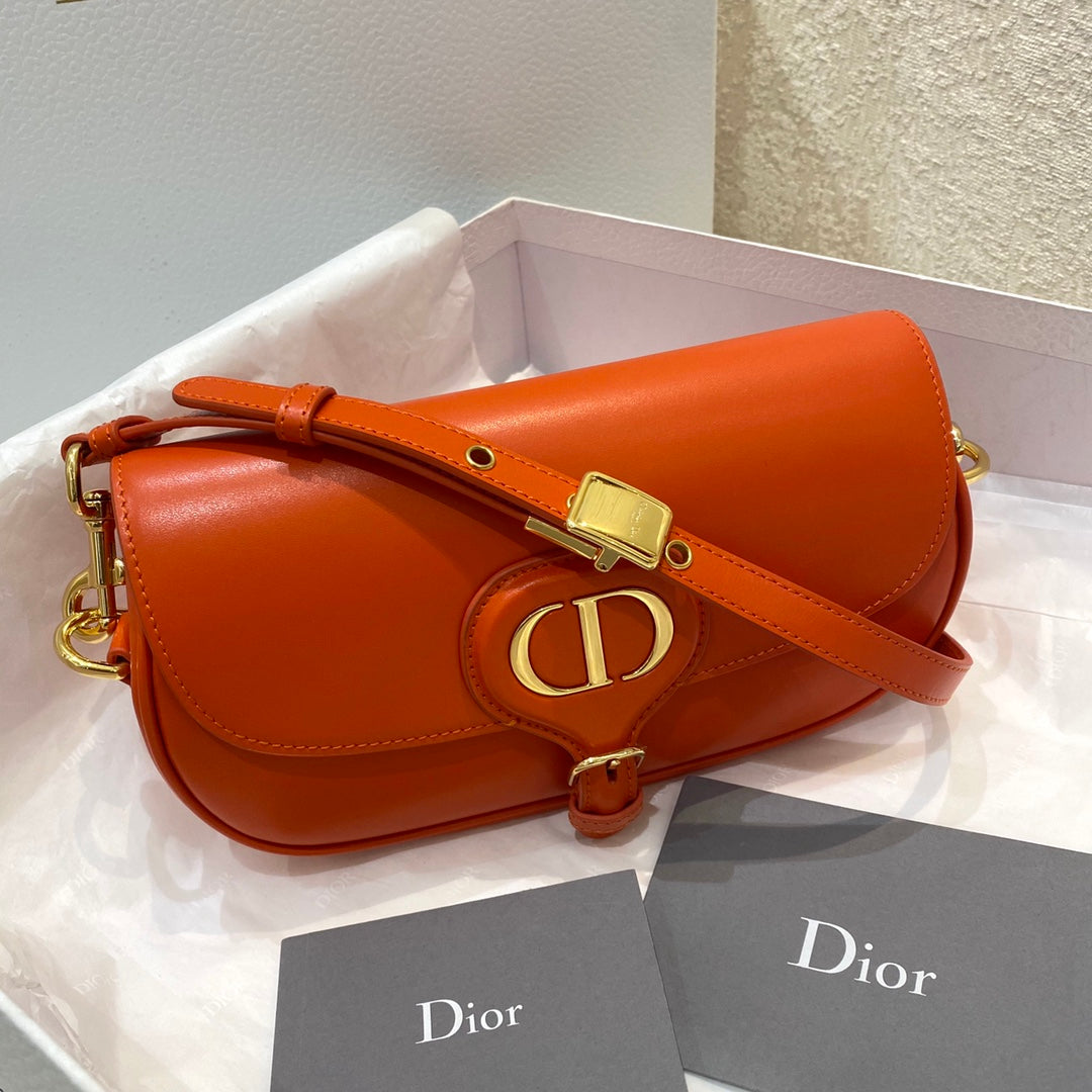medium cd east west bobby 22cm dark tan calfskin ghw