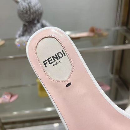 FF Multicolor Logo Slide Pink White Leather