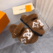 LV Paseo Flat Comfort Mule Dark Brown Wool