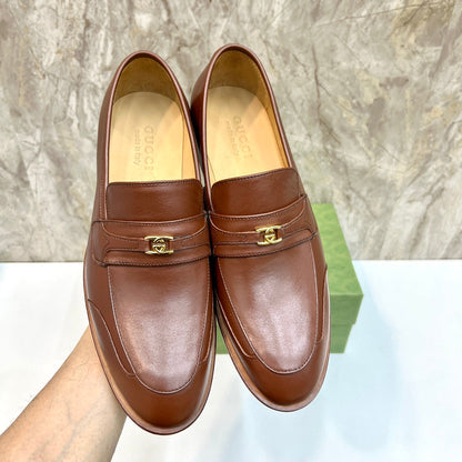 GG Men's Interlocking G Logo Loafer Brown Cowhide 522568