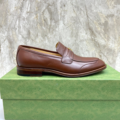 GG Men's Interlocking G Logo Loafer Brown Cowhide 522568