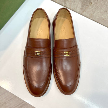 GG Men's Interlocking G Logo Loafer Brown Cowhide 522568